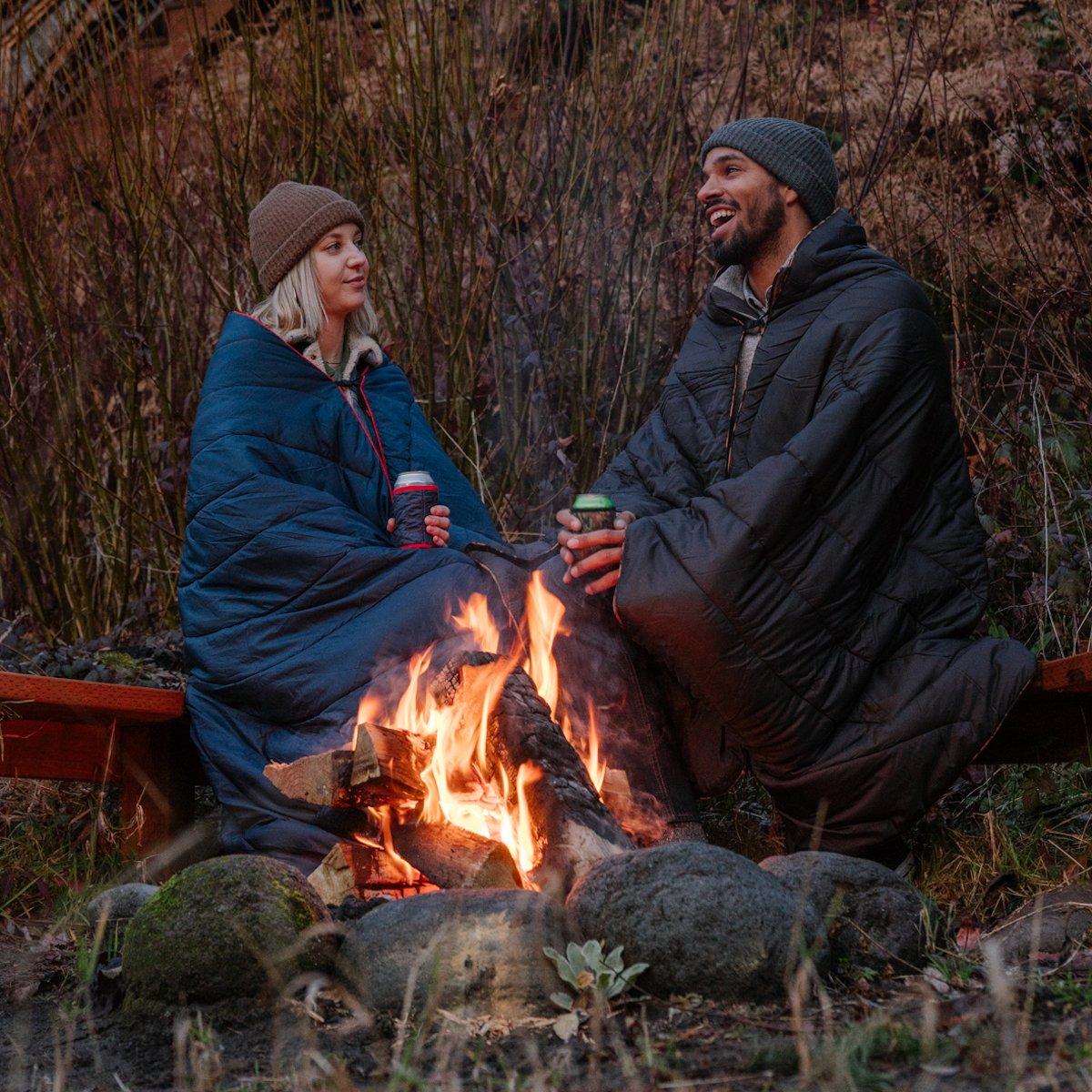 Sherpa Puffy Blanket - Deepwater
