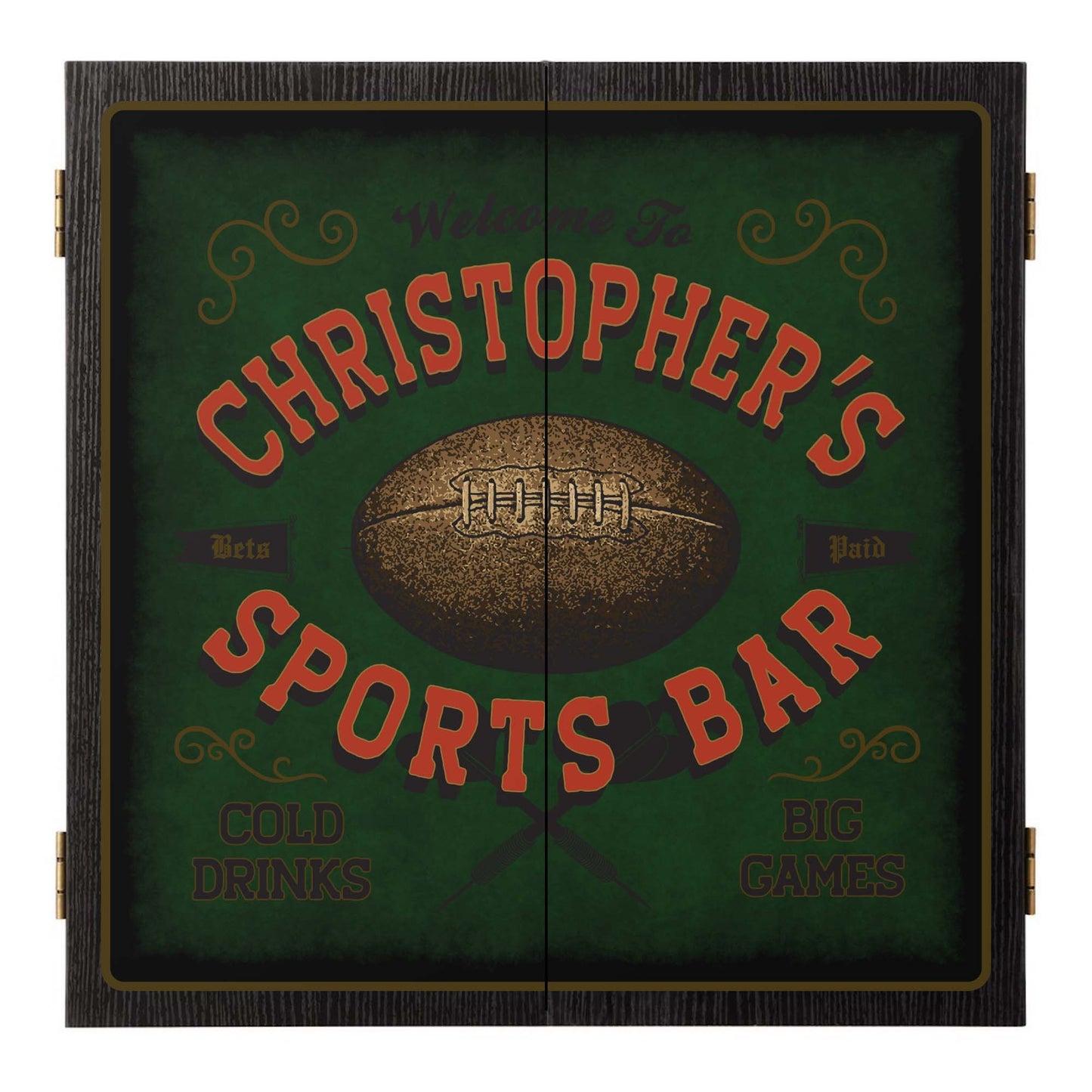Personalized Football Dartboard & Cabinet Set