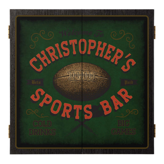 Personalized Football Dartboard & Cabinet Set