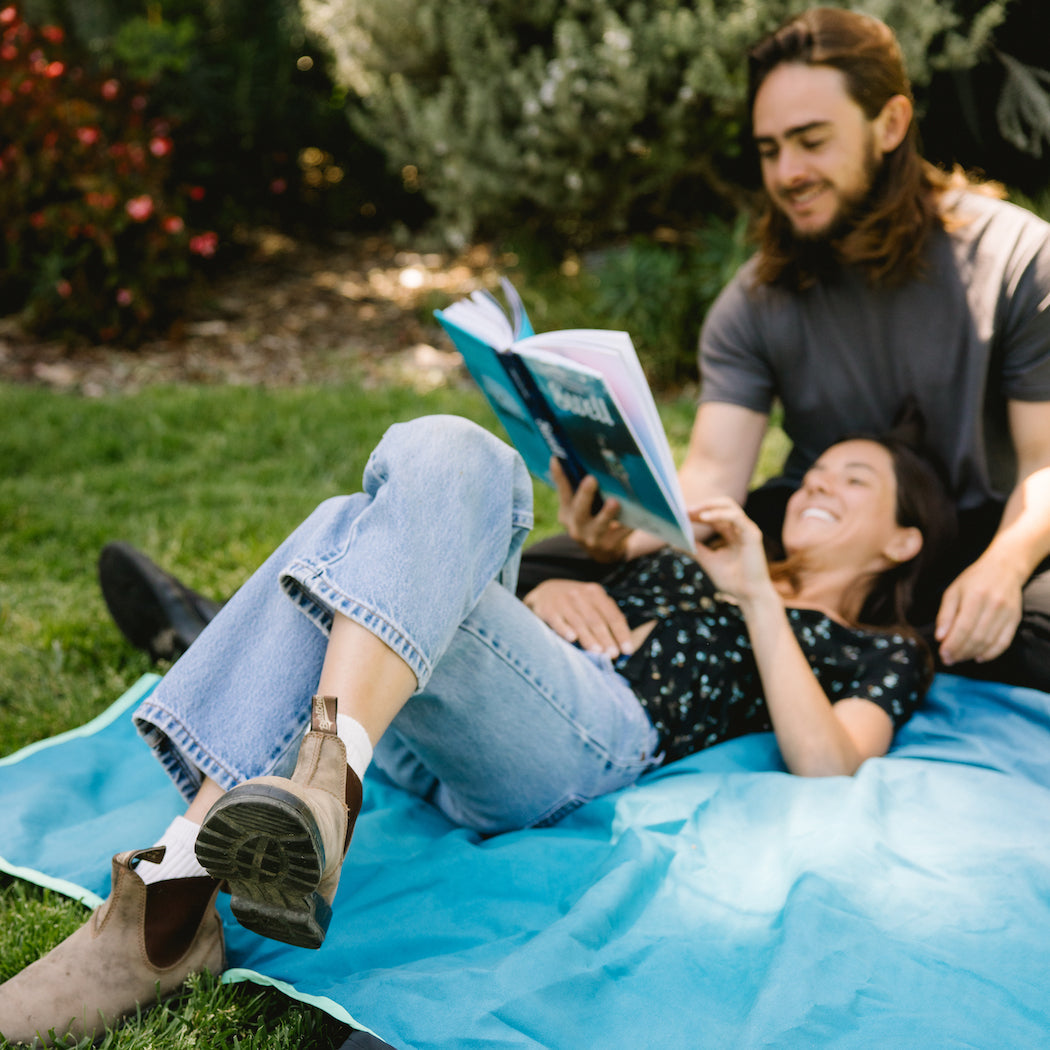 Sherpa Puffy Blanket - Ocean Fade