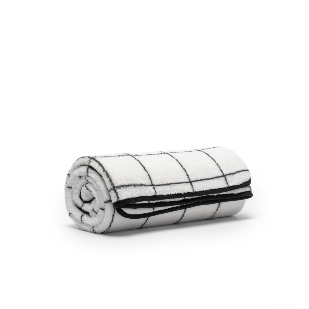 Sherpa Fleece Blanket - Window Pane Slate