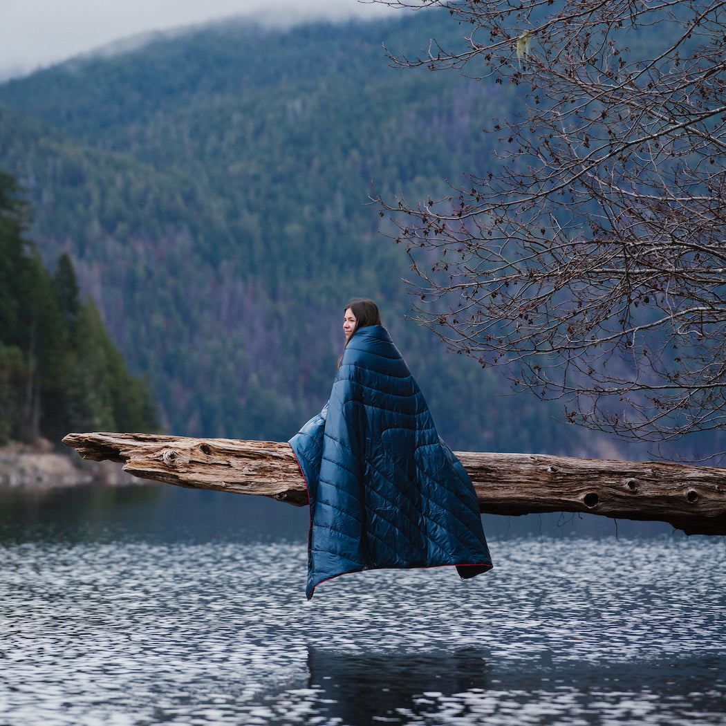 Sherpa Puffy Blanket - Deepwater